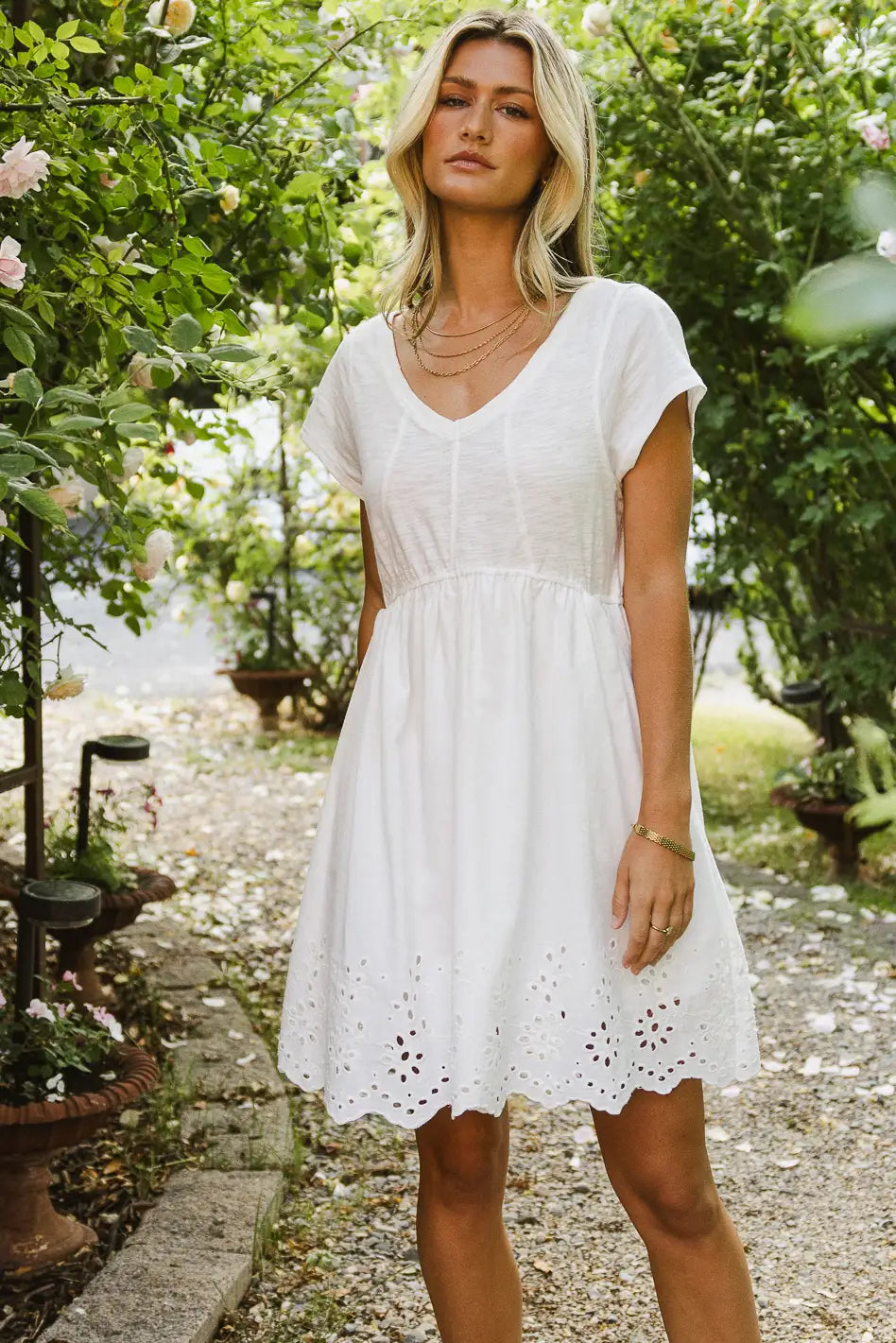 Aria Eyelet Lace Mini in White - FINAL SALE