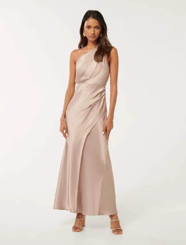 Emily Petite One Shoulder Maxi Dress