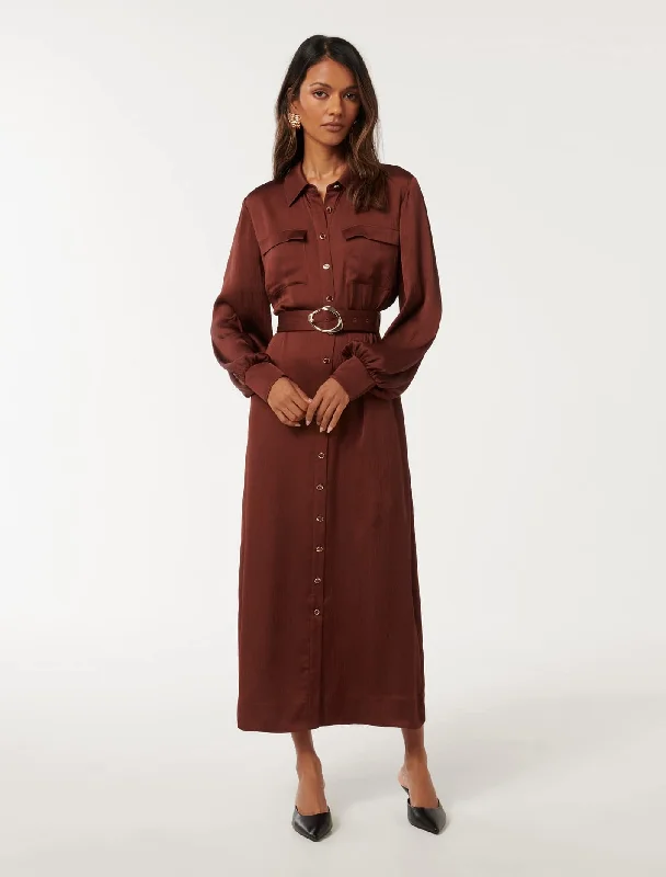 Gracie Petite Shirt Midi Dress