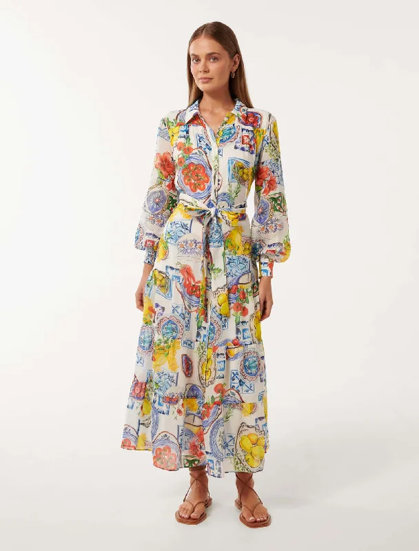 Sylvie Tiered Shirt Midi Dress